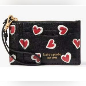 Kate Spade Morgan Stencil Hearts Embossed Coin Card Case Wristlet  Sold Out Item